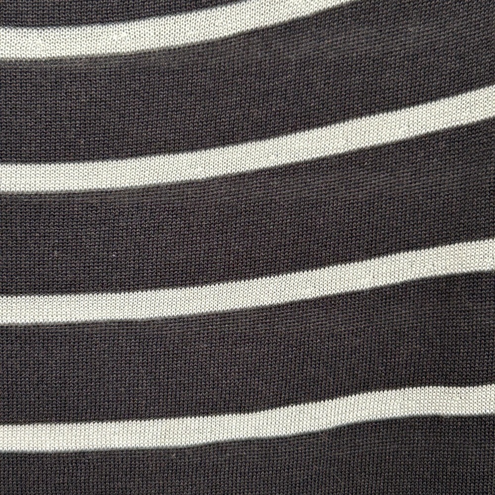 LAFAYETTE 148 New York Stripe Raglan Sweater - Black & “Ash” color - size L - Picture 15 of 15